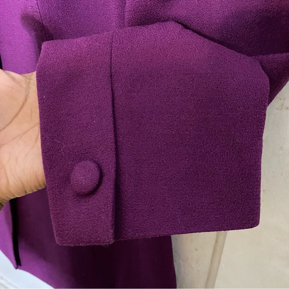 VINTAGE : Kasper : size : 8 : 100% wool plum purple matching blazer & skirt set - Picture 6 of 16